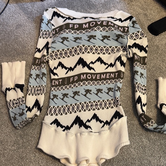 Free People Movement Cream and Black Patterned Sweater - Picture 5 of 5